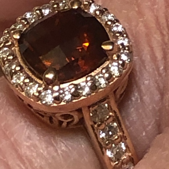 14 kt rose gold Spessarite ( rare garnet ) diamond - Picture 6 of 16